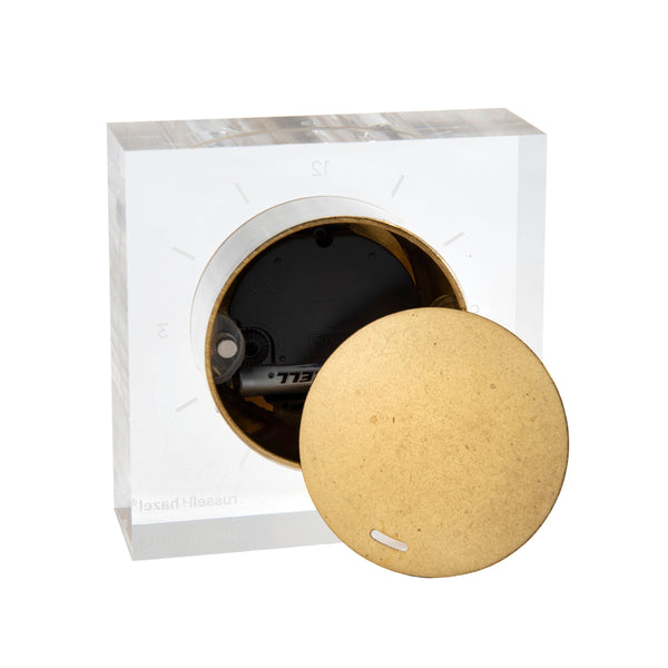Russell Hazel Acrylic + Gold Clock