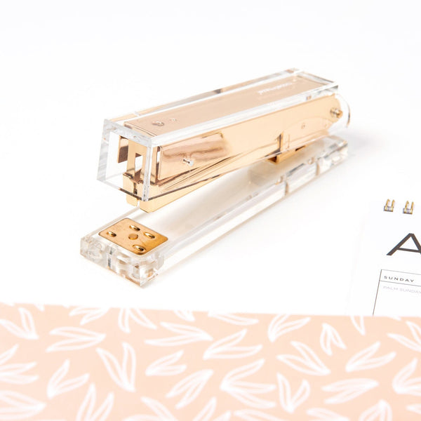 Russell Hazel Acrylic + Gold Stapler