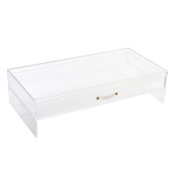 Russell Hazel Acrylic Monitor Stand With Drawer