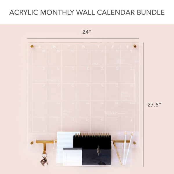 Russell Hazel Acrylic Monthly Wall Calendar Bundle