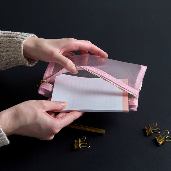 Russell Hazel Mesh Pencil Case - 5" X 8.5"