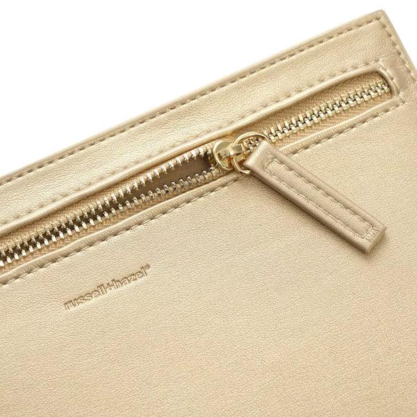 Russell Hazel Mini Pencil Case - Gold Vegan Leather