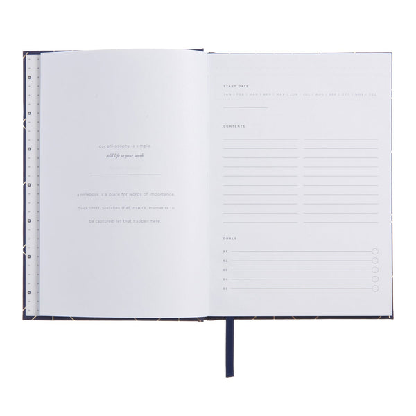 Russell Hazel Navy And Gold Foil - A5 Journal