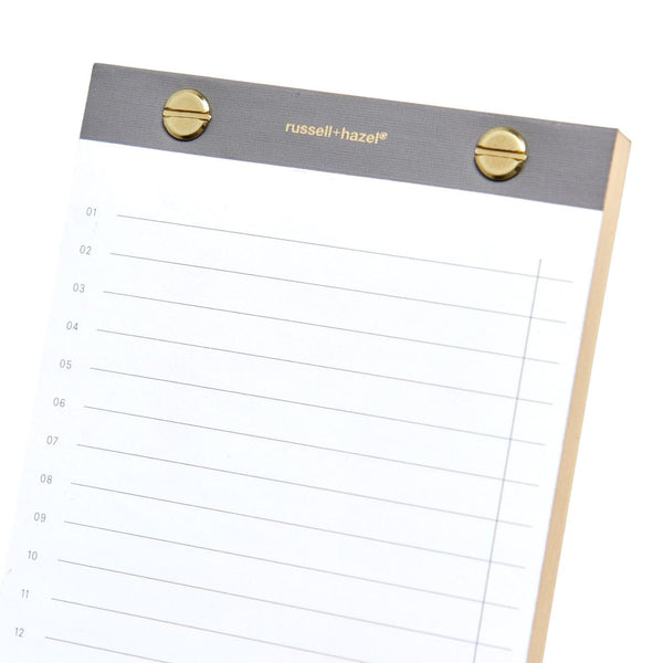 Russell Hazel Riveted Paper Listpad - Charcoal
