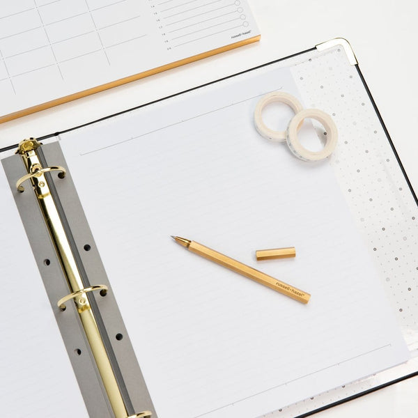 Russell Hazel Signature 3 Ring Binder Leather