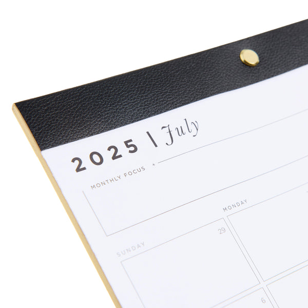 Russell Hazel Vegan Leather Desktop Calendar - 11" X 17" - 12 Months