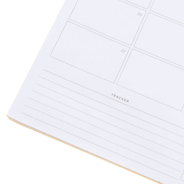 Russell Hazel Vegan Leather Desktop Calendar - 11" X 17" - 12 Months