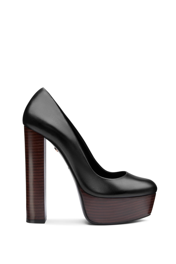 ruthie davis SCONSET | BLACK STACKED