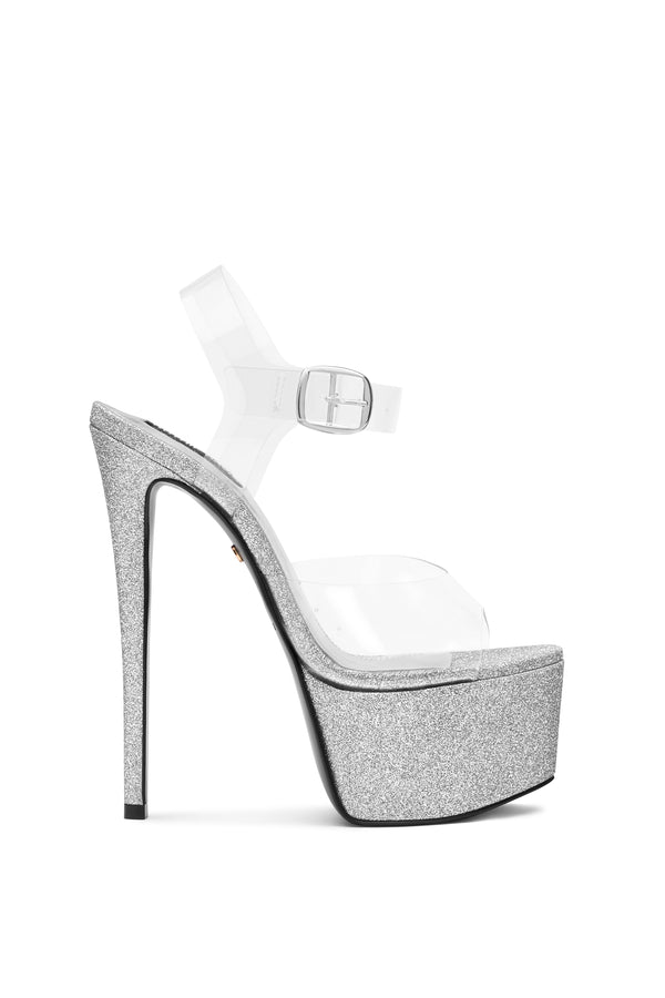 ruthie davis SPRING | SILVER GLITTER/CLEAR