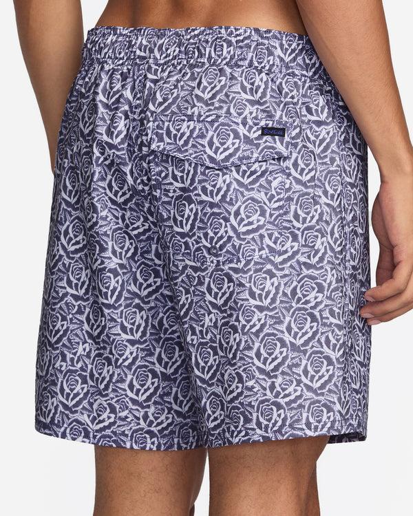 Rvca Barba Roses Elastic 17" Swim Trunk