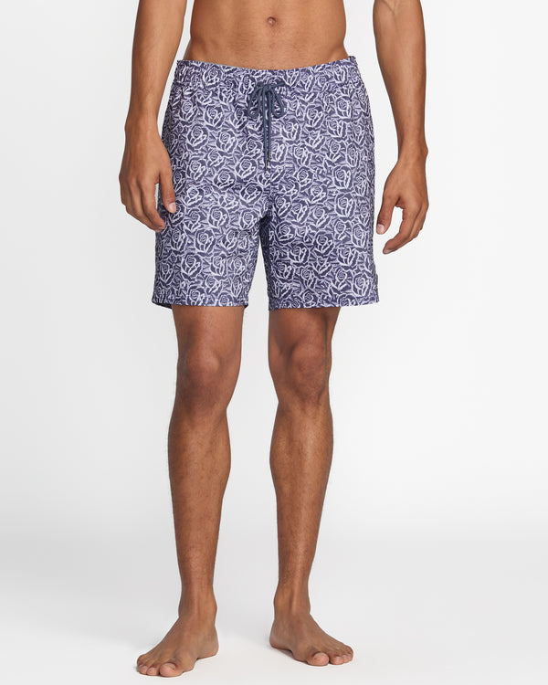 rvca Barba Roses Elastic 17" Swim Trunk