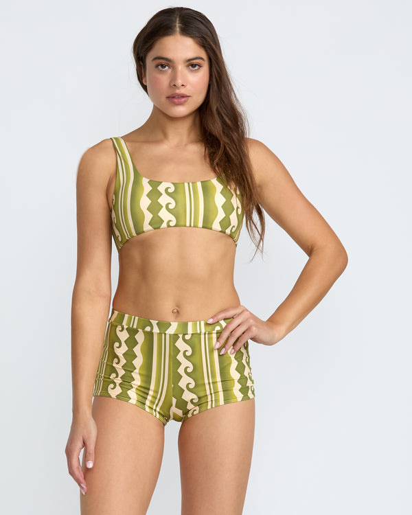 Rvca Beach Wave Lace Back Bralette Bikini Top