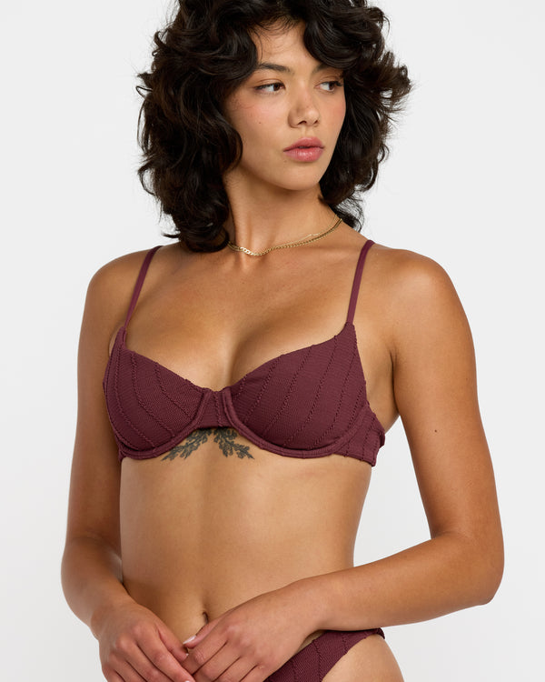 Rvca Chevy Grooves 90s Underwire Bikini Top