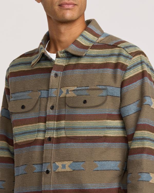 rvca Dayshift Blanket Flannel Long Sleeve Shirt
