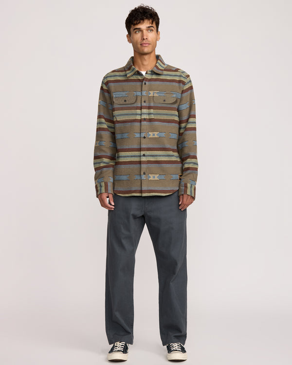 rvca Dayshift Blanket Flannel Long Sleeve Shirt