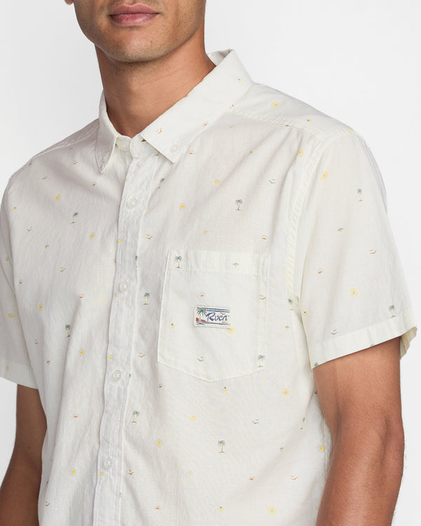 Rvca Exotica Seersucker Short Sleeve Shirt