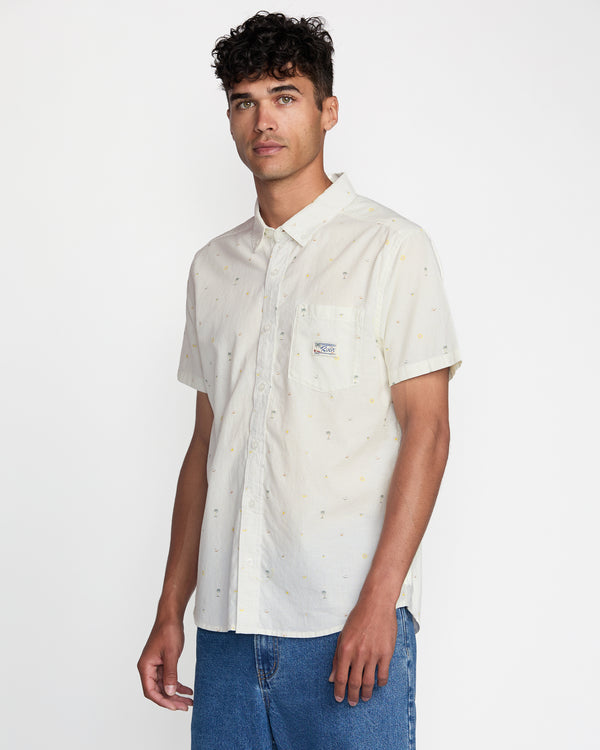 Rvca Exotica Seersucker Short Sleeve Shirt