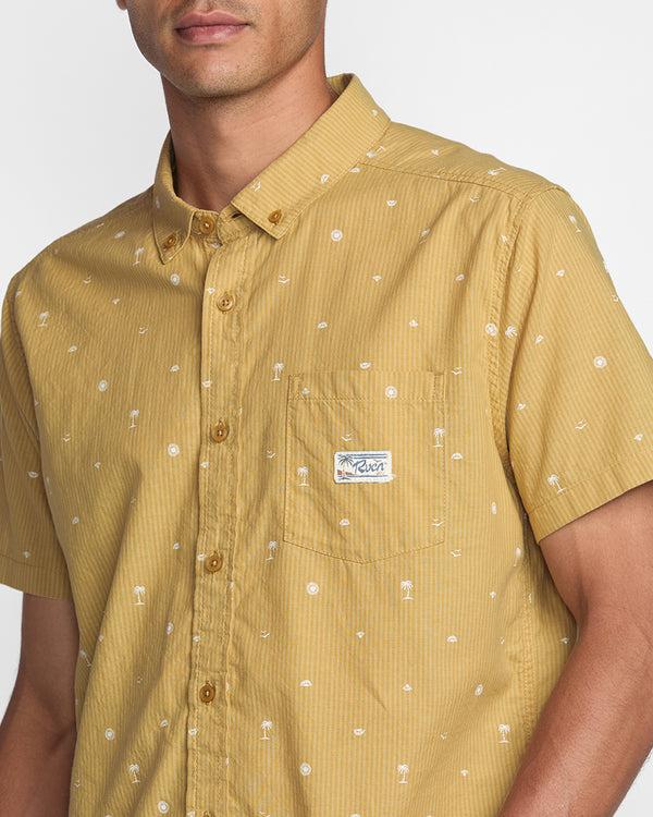 Rvca Exotica Seersucker Short Sleeve Shirt