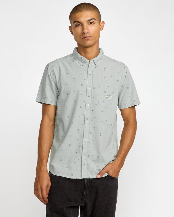 Rvca Exotica Seersucker Short Sleeve Shirt