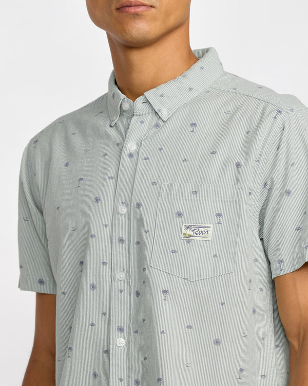 Rvca Exotica Seersucker Short Sleeve Shirt