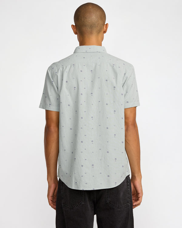 Rvca Exotica Seersucker Short Sleeve Shirt
