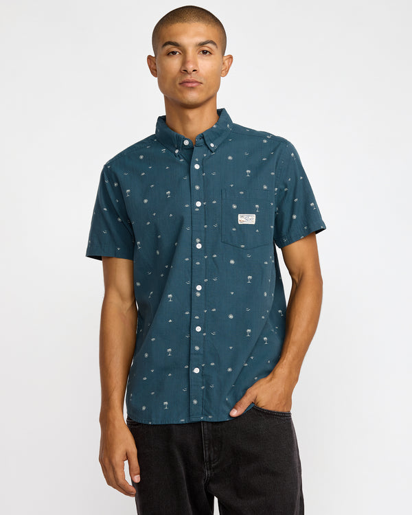 Rvca Exotica Seersucker Short Sleeve Shirt