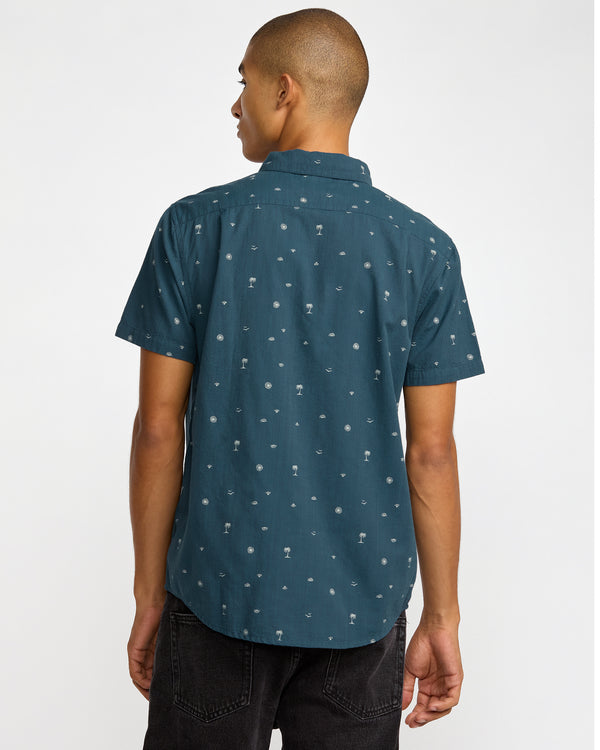 Rvca Exotica Seersucker Short Sleeve Shirt