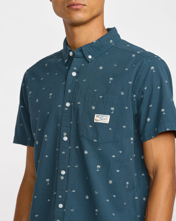 Rvca Exotica Seersucker Short Sleeve Shirt