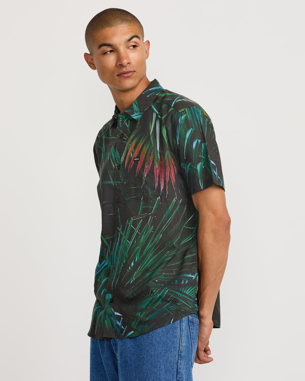 Rvca Hawaii Palms Short Sleeve Shirt