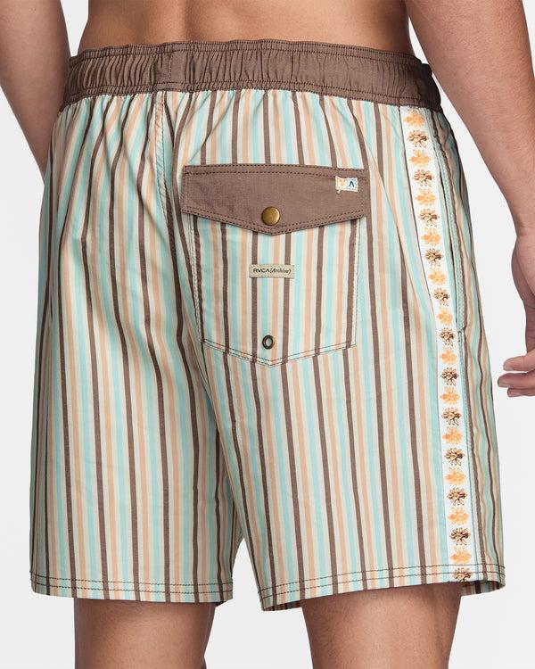 Rvca Jacobs Archive Strp Elastic 17" Swim Trunk