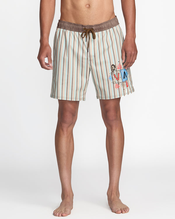 rvca Jacobs Archive Strp Elastic 17" Swim Trunk