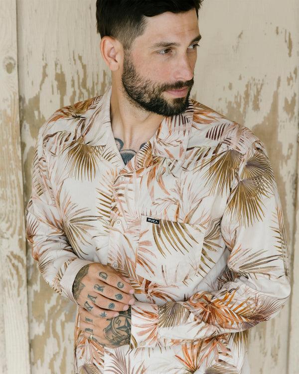 Rvca Mel G Palm Long Sleeve Shirt