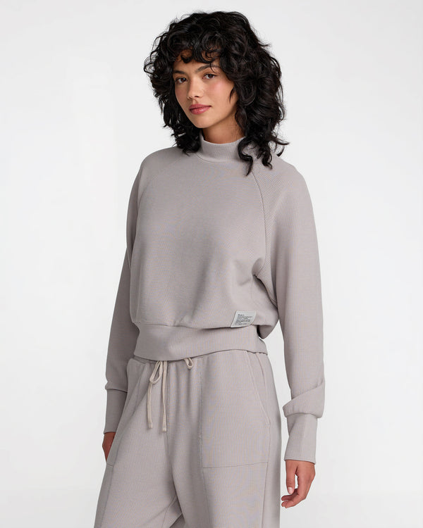 Rvca Sofie Waffle Mock Neck