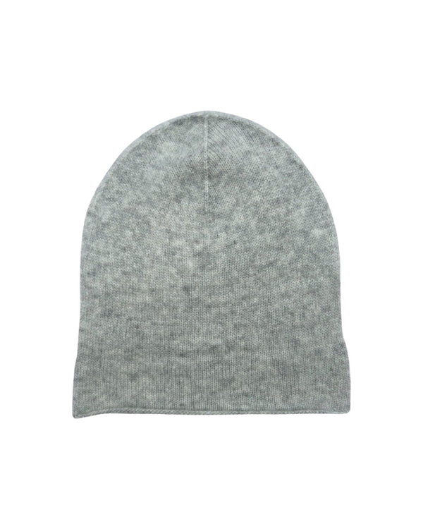 ryan roche Cashmere and silk jersey beanie in pale heather grey
