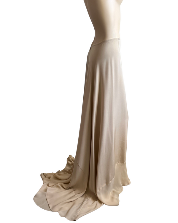 ryan roche DOUBLE PLY SILK AND CHIFFON SILK SKIRT SIZE 2 4 8