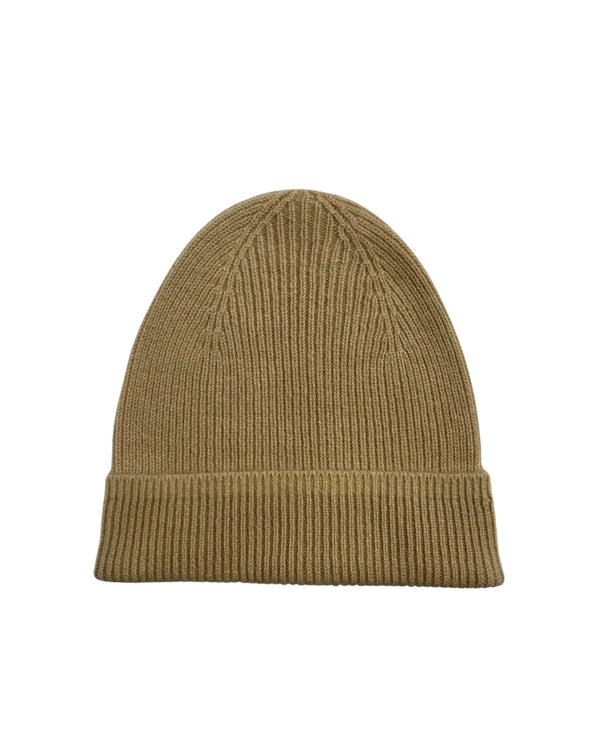 ryan roche Cashmere rib beanie in camel