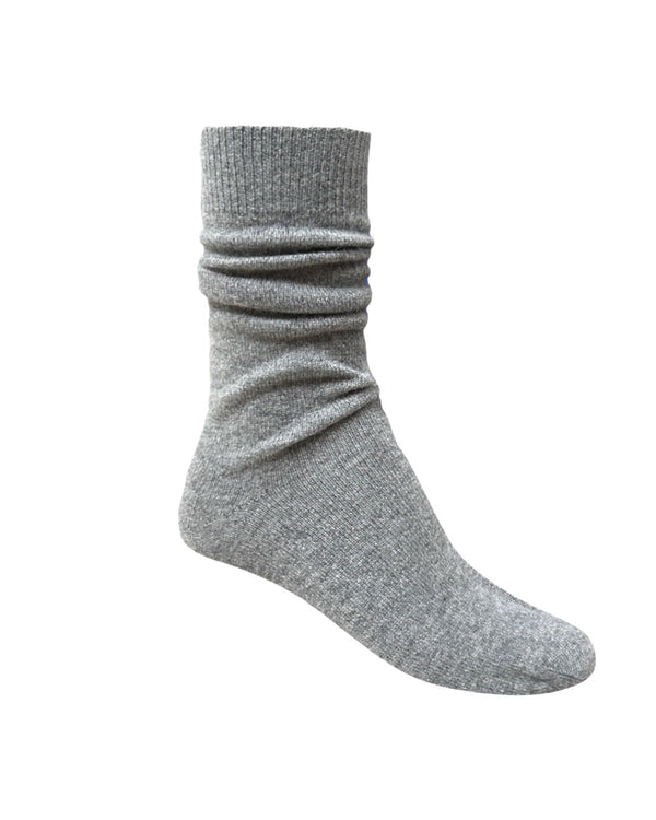 ryan roche Cloud heather grey cashmere silk socks
