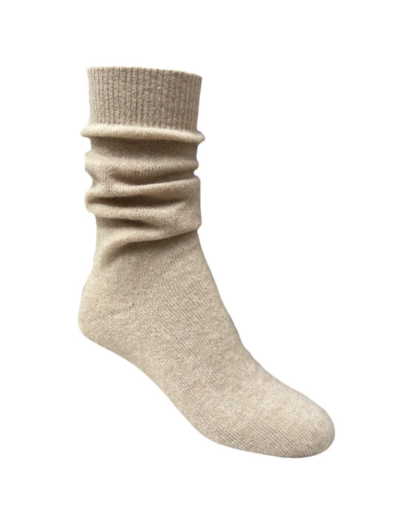 ryan roche Cloud pale camel cashmere silk socks