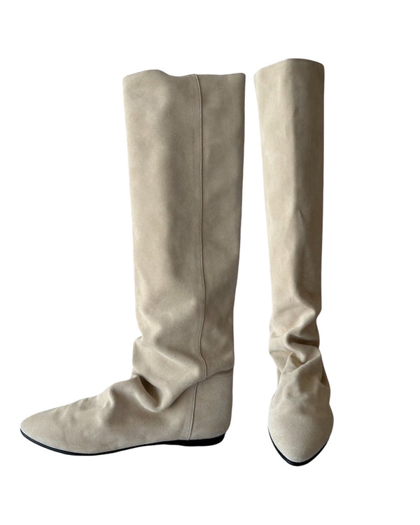 ryan roche IVORY SUEDE BOOTS SIZE 39 and 41