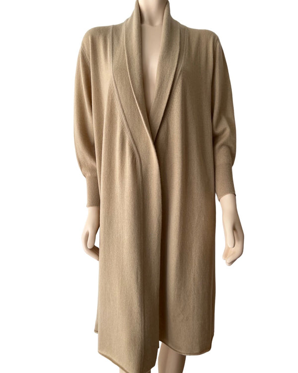 ryan roche Shawl collar long cashmere cardigan in sierra