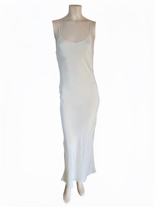 ryan roche Stretch Silk 90's Bias Slip Dress in Ivory