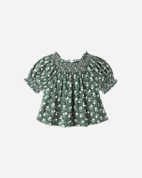 rylee cru Ada Blouse Green Ditsy