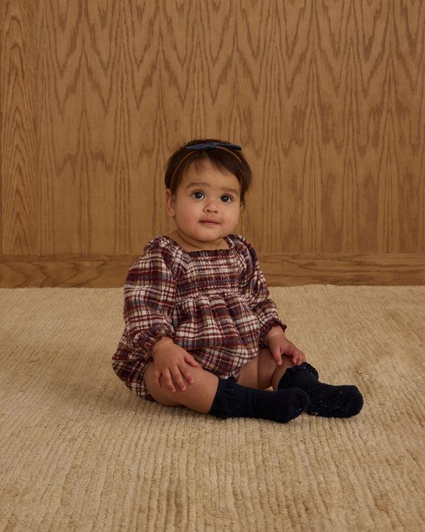 Rylee Cru Adelaide Romper Burgundy Plaid