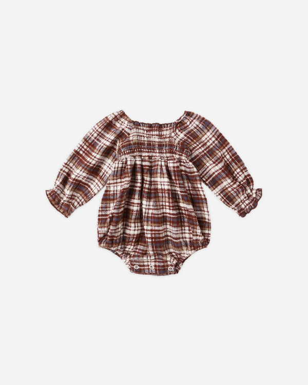rylee cru Adelaide Romper Burgundy Plaid
