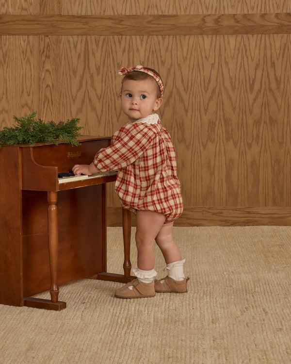 Rylee Cru Baby Bow Headband Red Plaid