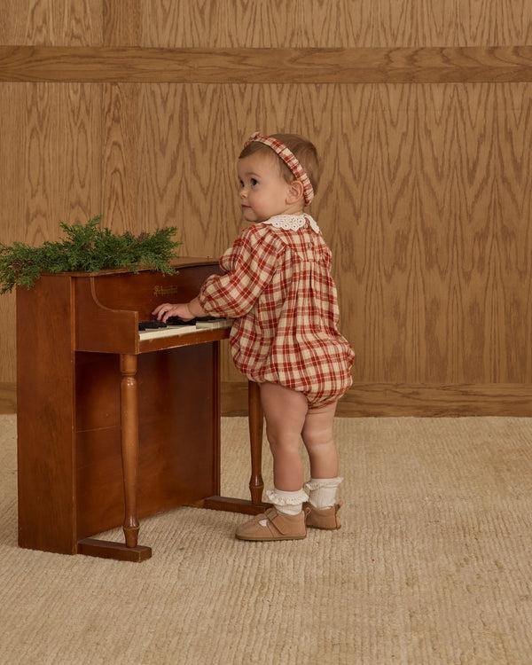 Rylee Cru Baby Bow Headband Red Plaid