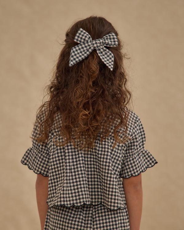Rylee Cru Bow Black Gingham