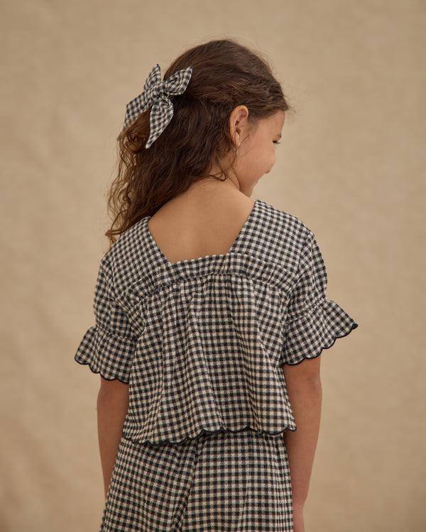 Rylee Cru Bow Black Gingham