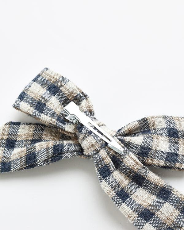 Rylee Cru Bow Navy Check