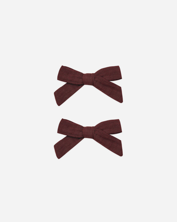 rylee cru Bows Set Of 2 Burgundy